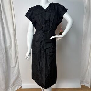 Vintage 1960s Dupioni Silk Shift Dress Modern Size 16 NWT